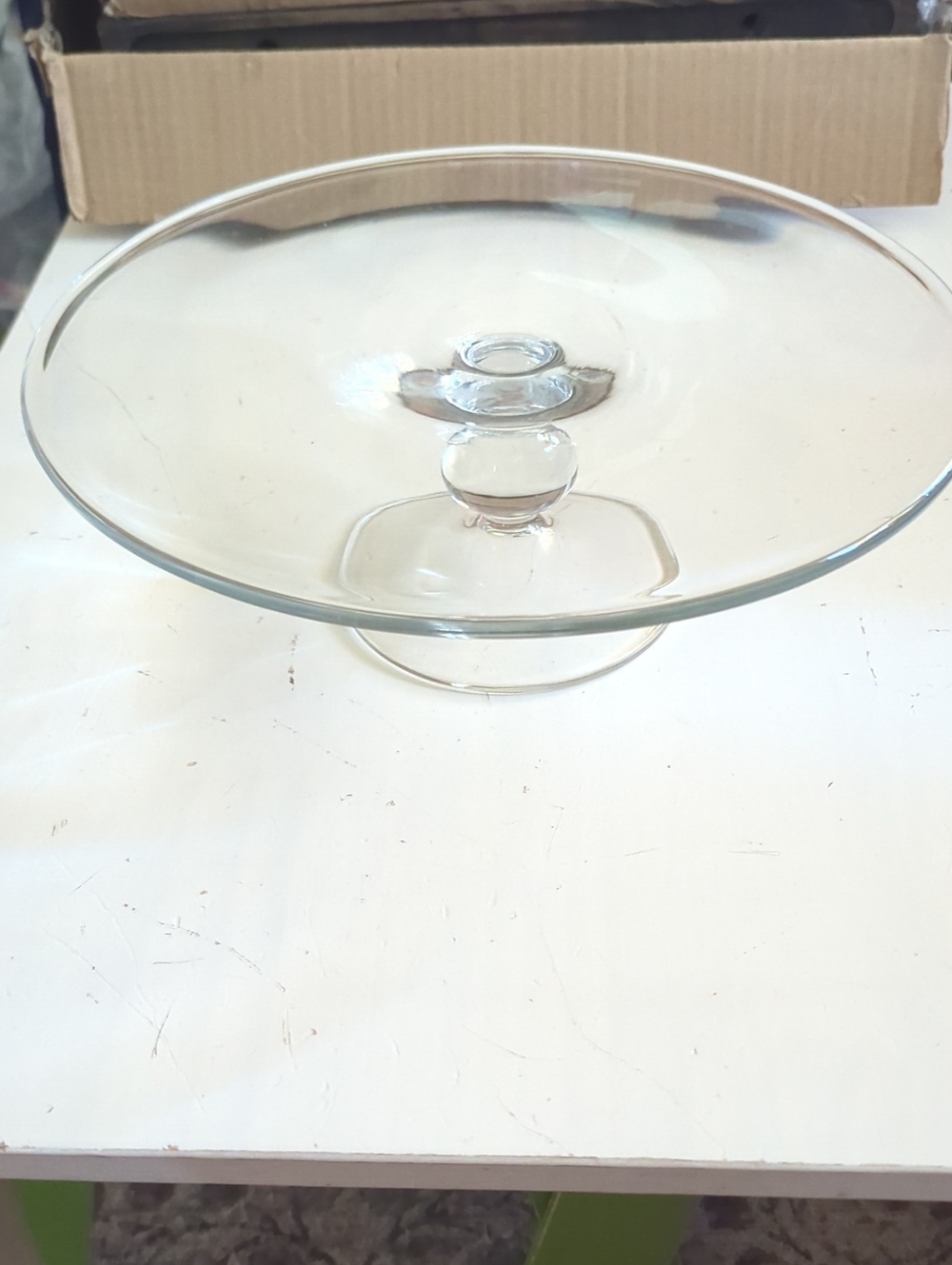 Clear Glass Cake Stand Pedestal - Home Dining